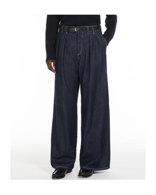 Max Mara Blue 'S Logo Patch Straight Leg Jeans