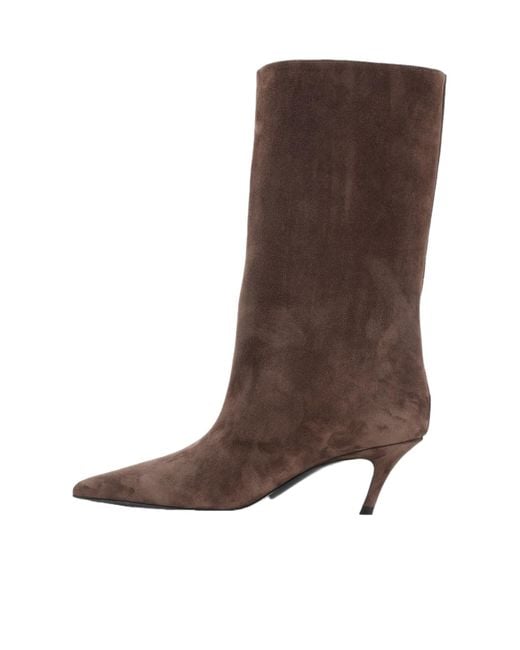 AMINA MUADDI Brown Pointed-Toe Ankle Boots