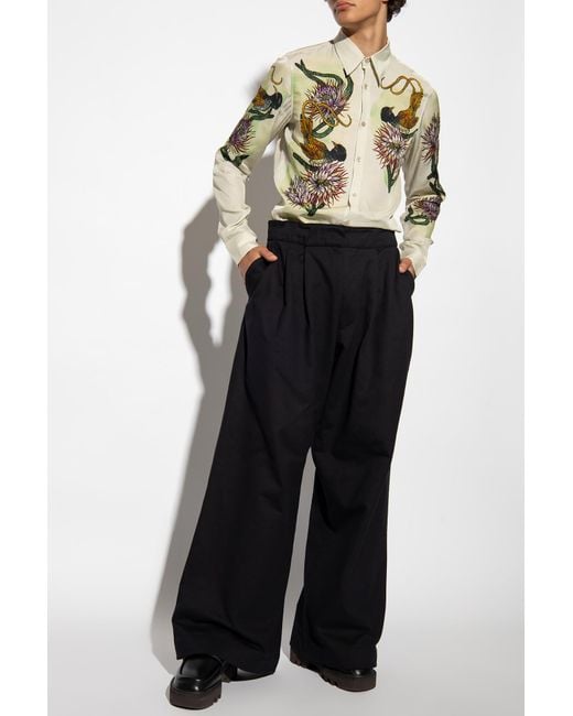 Dries Van Noten White Graphic-Printed Shirt for men