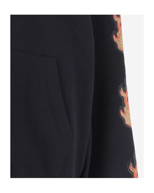 Just Cavalli Blue Rhinestone Graphic Hoodie