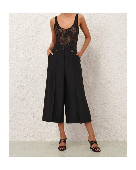 Zimmermann Black Lace Scoop Bodysuit