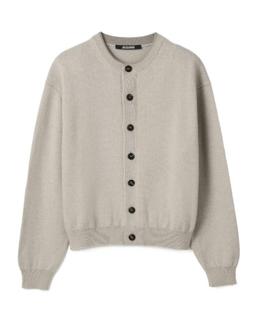 Jacquemus White Long-Sleeve Knit Cardigan for men