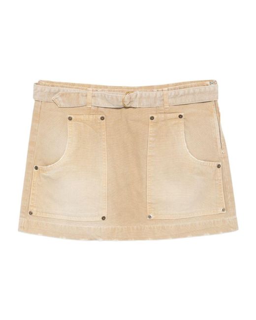 Semicouture Natural Belt-Loop Skirt