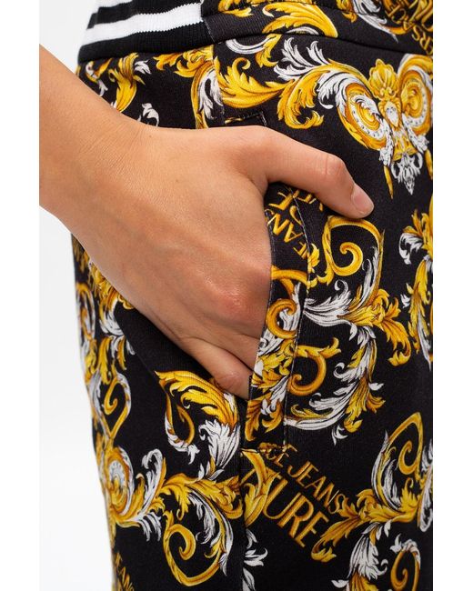 Versace Jeans Black Baroque Printed Sweatpants