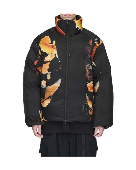 Y-3 Black Medium Puffer Jacket for men