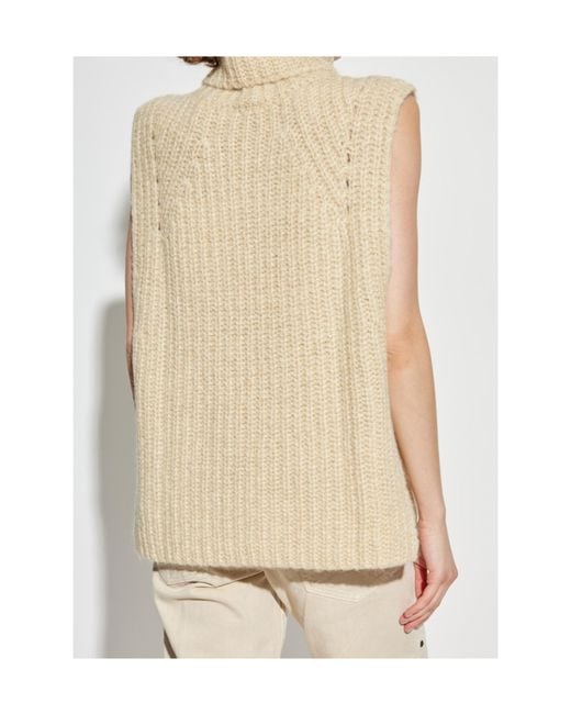 Isabel Marant Natural High-Neck Knitted Vest