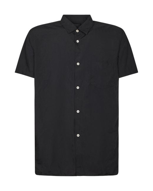 Comme des Garçons Black Collared Short-Sleeved Shirt for men