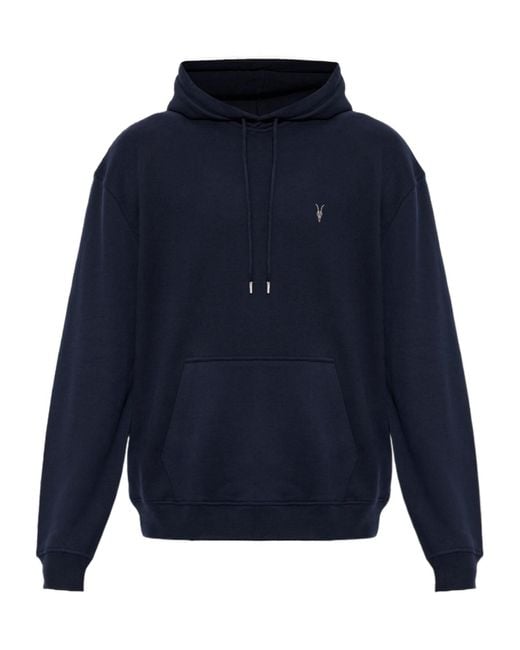 AllSaints Blue Asher Logo Hoodie for men