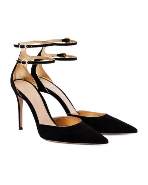 Gianvito Rossi Metallic Solid Suede Pumps