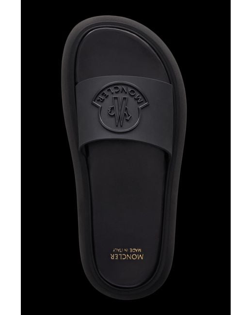 Moncler Blue Jeanne Logo-Embossed Slides