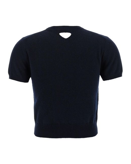 Prada Blue Crewneck Short-Sleeved Jumper