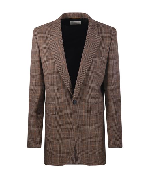 Saint Laurent Brown Long-Sleeved Suit Jacket