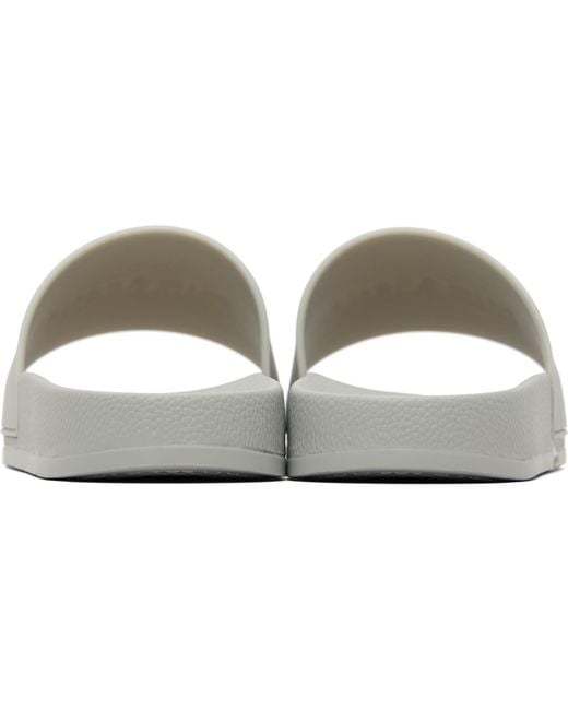 Palm Angels White Classic Logo Slippers for men
