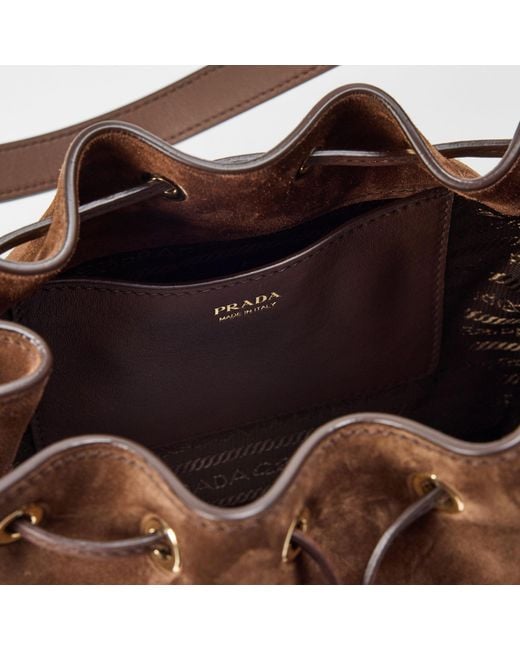 Prada Brown Suede Bucket Bag