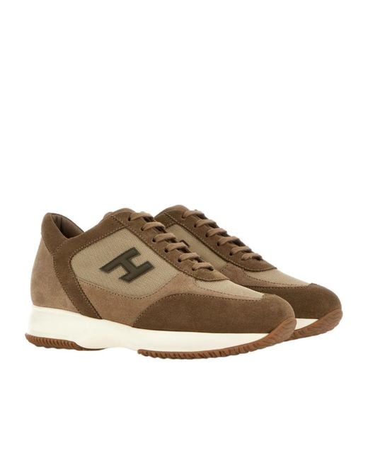 Hogan Brown Interactive Low-Top Sneakers for men