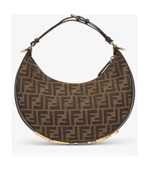 Fendi Gray Graphy Small Hobo Bag