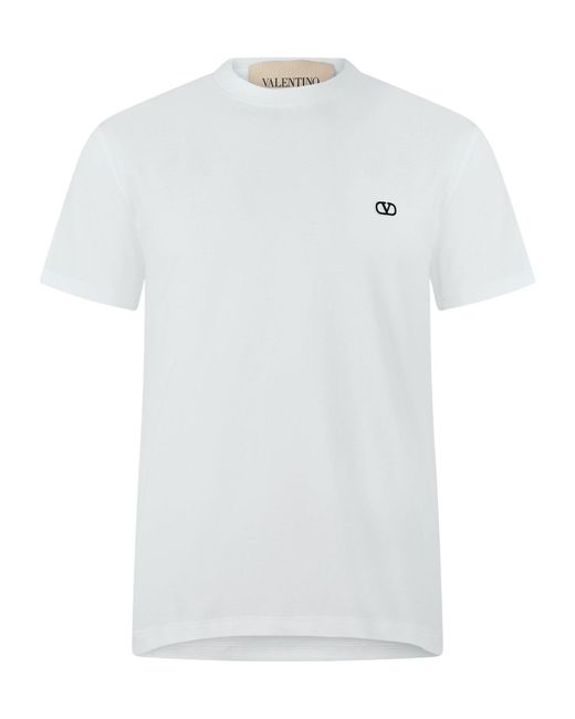 Valentino White Crew Neck Casual T-Shirt for men