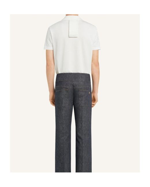 Courreges White Courrèges Logo Embroidered Polo Shirt for men