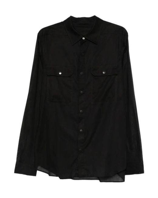 Rick Owens Green Chest Pockets Shirt for men