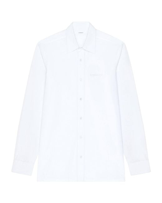 Givenchy White Paris Logo Jacquard Long-Sleeved Shirt for men
