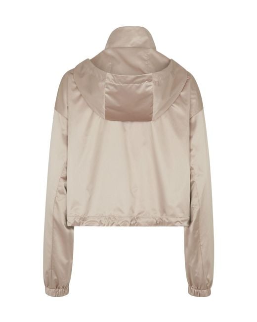 Fendi Natural Hooded Drawstring Cropped Jacket