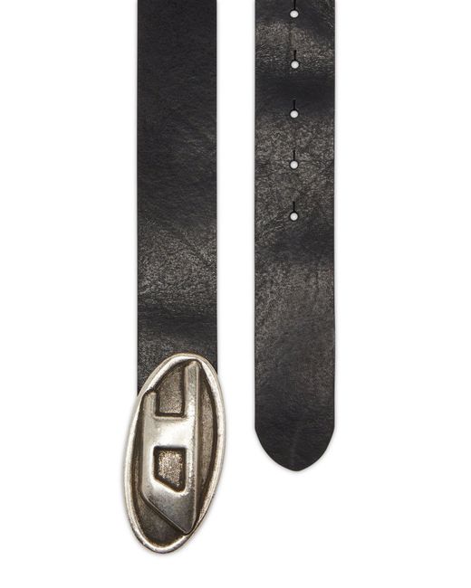 DIESEL White B-Double D Belt for men