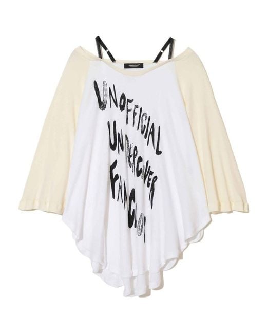 Undercover White Printed Strap Detail T-Shirt