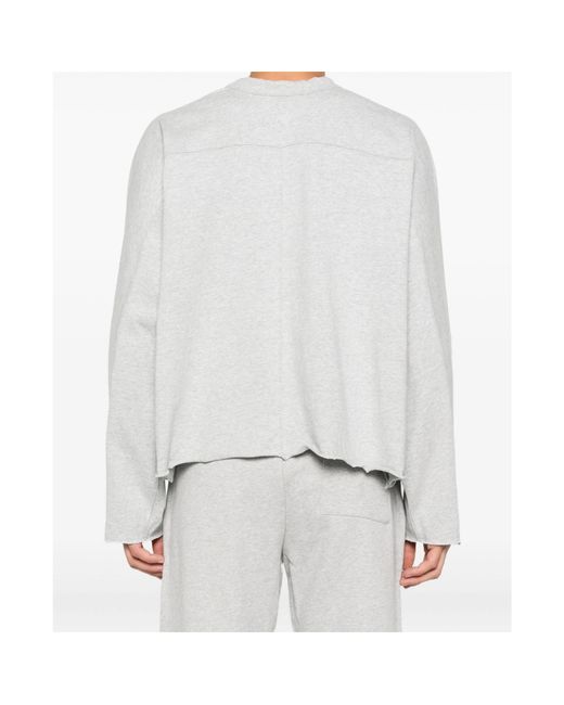 Entire studios White Round Neck Long Sleeve T-Shirt for men