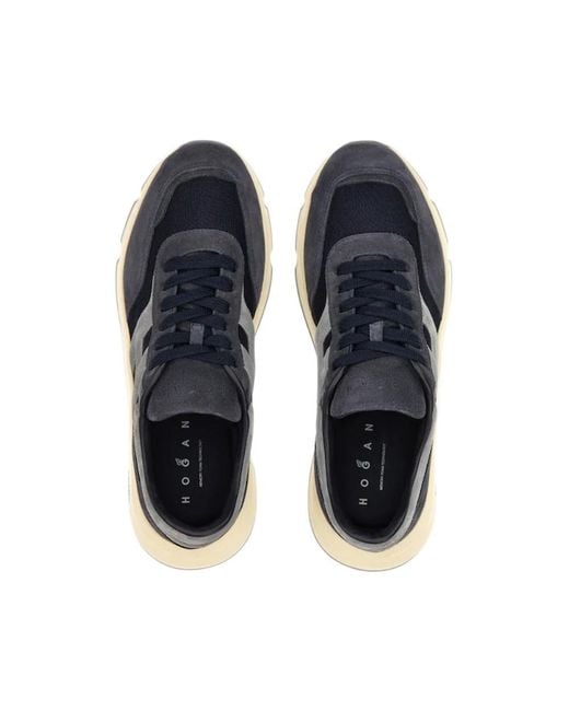 Hogan Blue H-Stripe Low-Top Sneakers for men