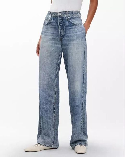 Rag & Bone Blue Miramar Wide-Leg Pants