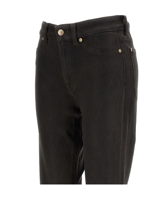 7 For All Mankind Black Button-Fastening Flared-Leg Jeans