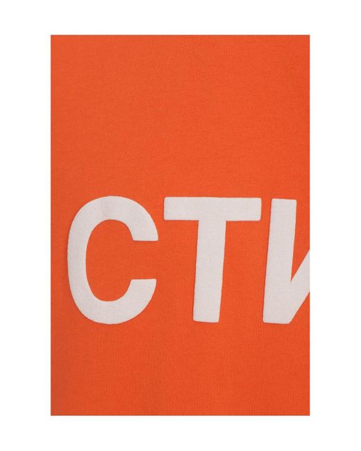 Heron Preston Orange Logo Printed Crewneck T-Shirt for men