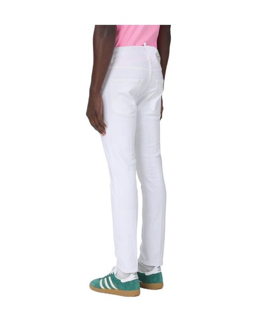DSquared² White Skater Logo Patch Skinny Jeans for men