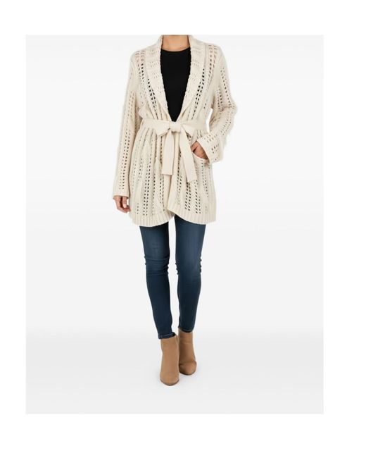 Twinset White Belted Cardigan