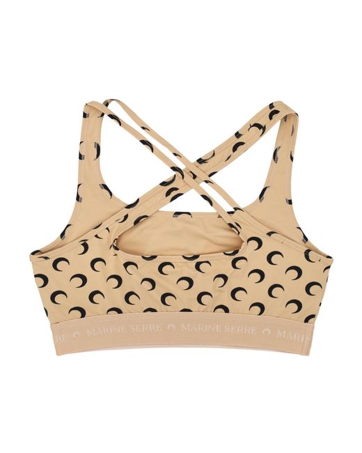 MARINE SERRE Natural All-Over Moon Printed Top