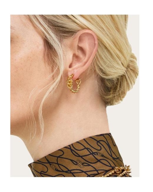 Ferragamo Metallic Twisted Chain Gancini Earrings