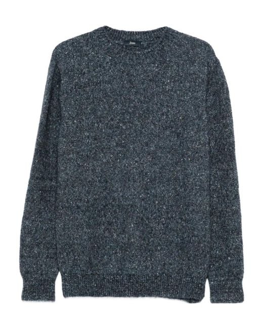 Herno Blue Crew-Neck Sweater for men