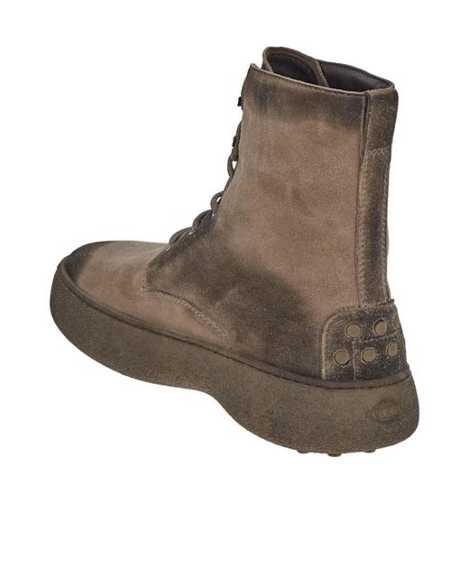 Tod's Brown W. G. Lace-Up Ankle Boots for men
