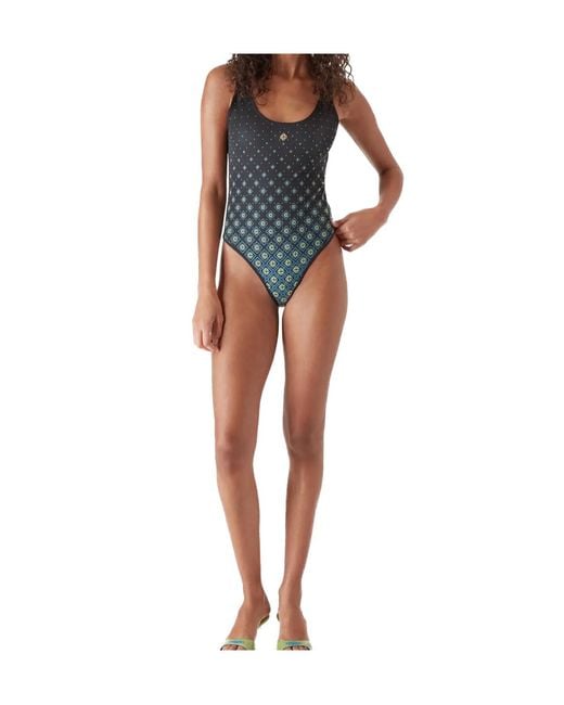 Casablanca Green Monogram-Printed Swimsuit