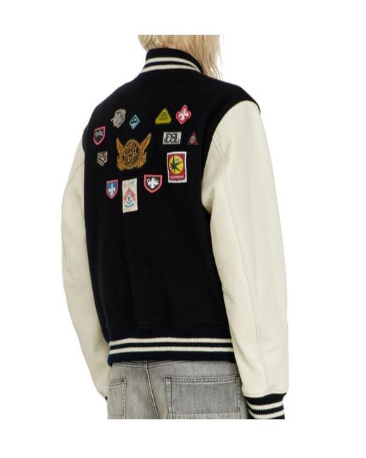 DIESEL Black L-Arry-Patch Leather Jacket for men