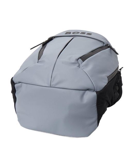 Boss Gray Zippered Backpack for men