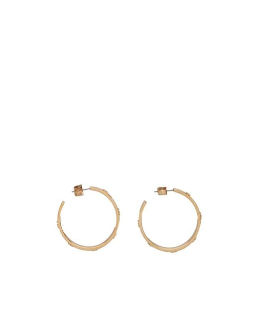 Tory Burch Metallic Miller Logo Embossed Hoop Earrings