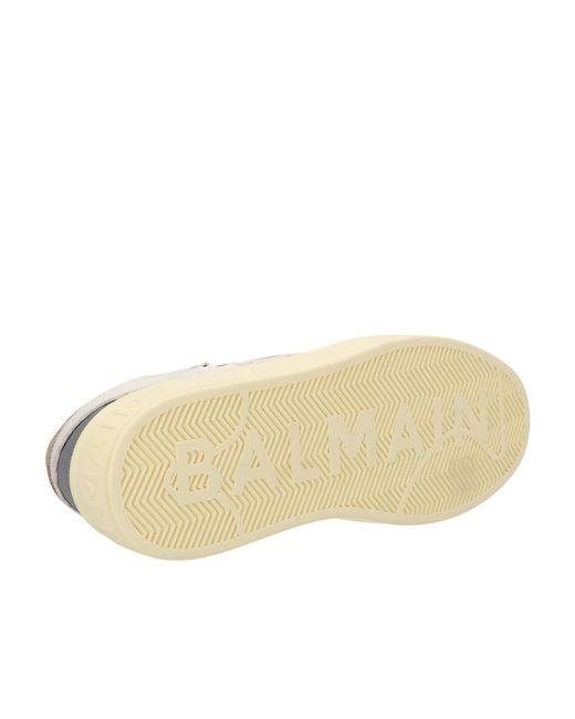 Balmain Natural B-Court Lace-Up Sneakers for men