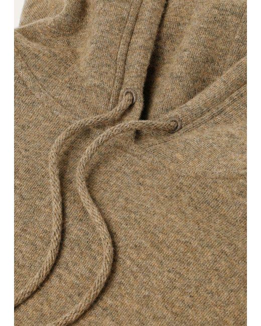 Loro Piana Natural Drawstring Knitted Hooded Jumper