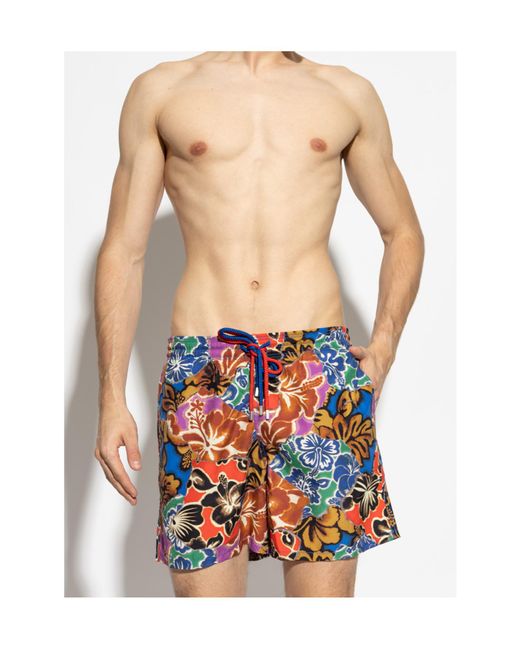 Palm Angels Multicolor X Vilebrequin Graphic Printed Swim Shorts for men
