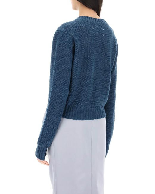 Maison Margiela Blue V-Neck Sweater