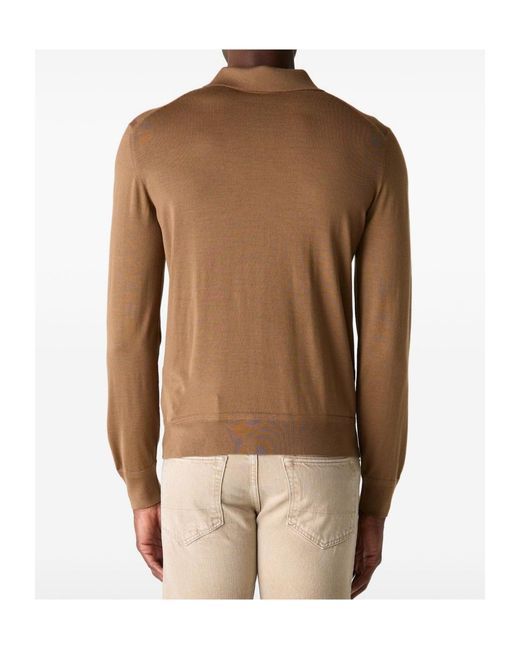 Tom Ford Brown Long-Sleeve Polo Shirt for men