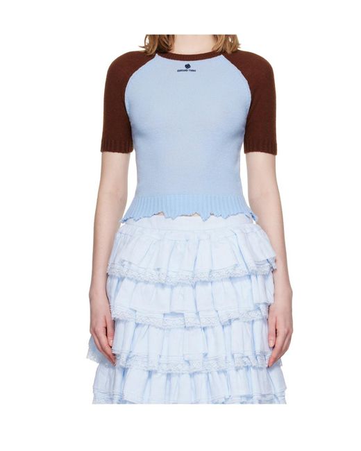 ShuShu/Tong Blue Short-Sleeved Knitwear