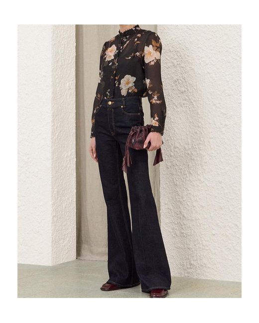 Zimmermann Black Ascent Embellished Body Shirt