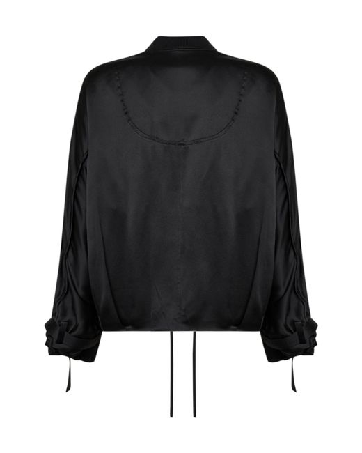 Co. Black Oversized Drawstring Bomber Jacket